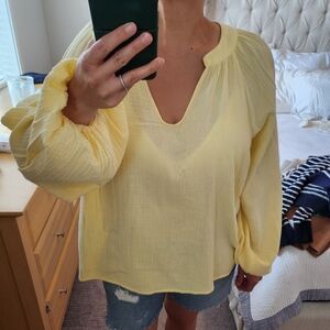 Mello Yellow Oversized Cotton Blouse